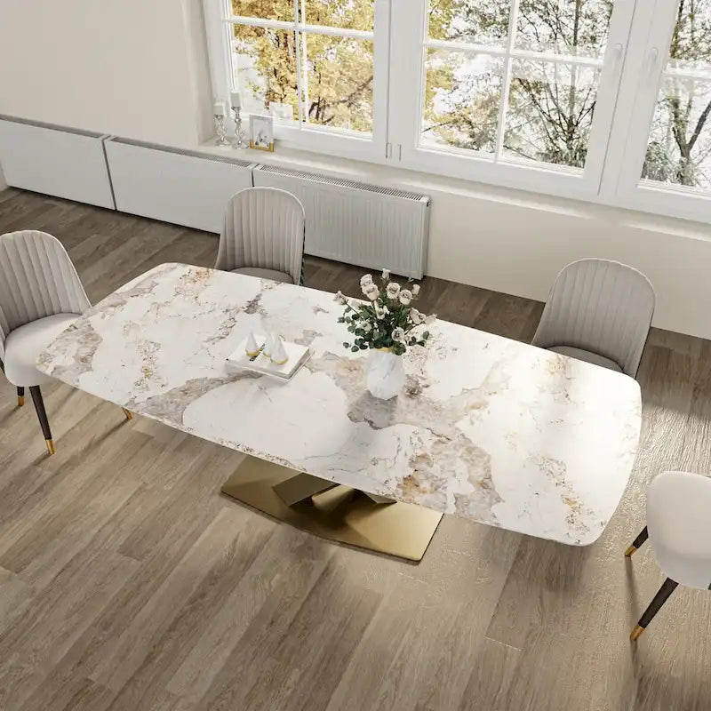Modern Rectangle Sintered Stone Large Dining Table