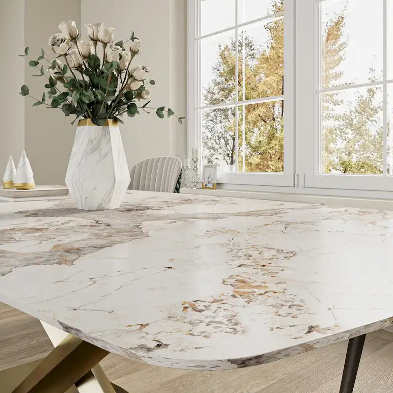 Modern Rectangle Sintered Stone Large Dining Table
