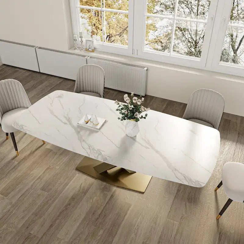 Modern Rectangle Sintered Stone Large Dining Table
