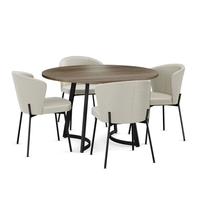 Amisco Joelle Solid Wood Table and Camilla Chairs 5-Pieces Dining Set