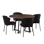 Amisco Joelle Solid Wood Table and Camilla Chairs 5-Pieces Dining Set