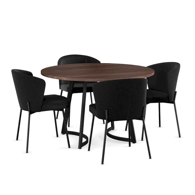 Amisco Joelle Solid Wood Table and Camilla Chairs 5-Pieces Dining Set