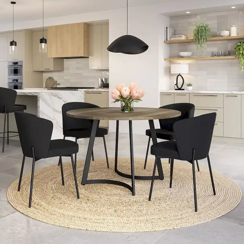 Amisco Joelle Solid Wood Table and Camilla Chairs 5-Pieces Dining Set