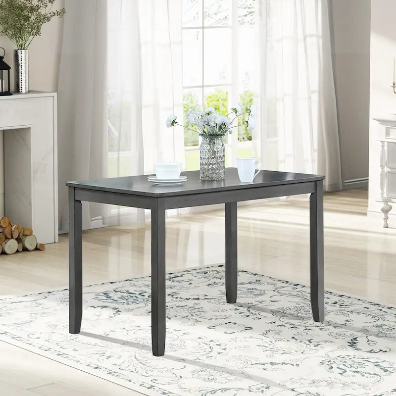 Classic Rectangular Counter Height Wooden Dining Table for Small Space - Gray