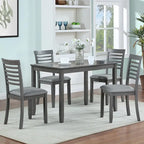 Classic Rectangular Counter Height Wooden Dining Table for Small Space - Gray