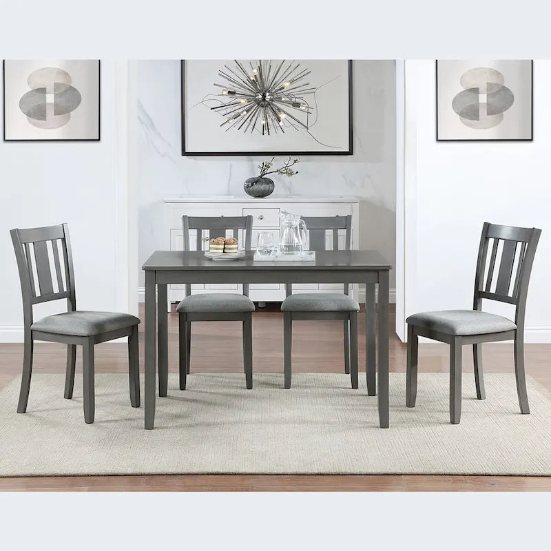 Classic Rectangular Counter Height Wooden Dining Table for Small Space - Gray