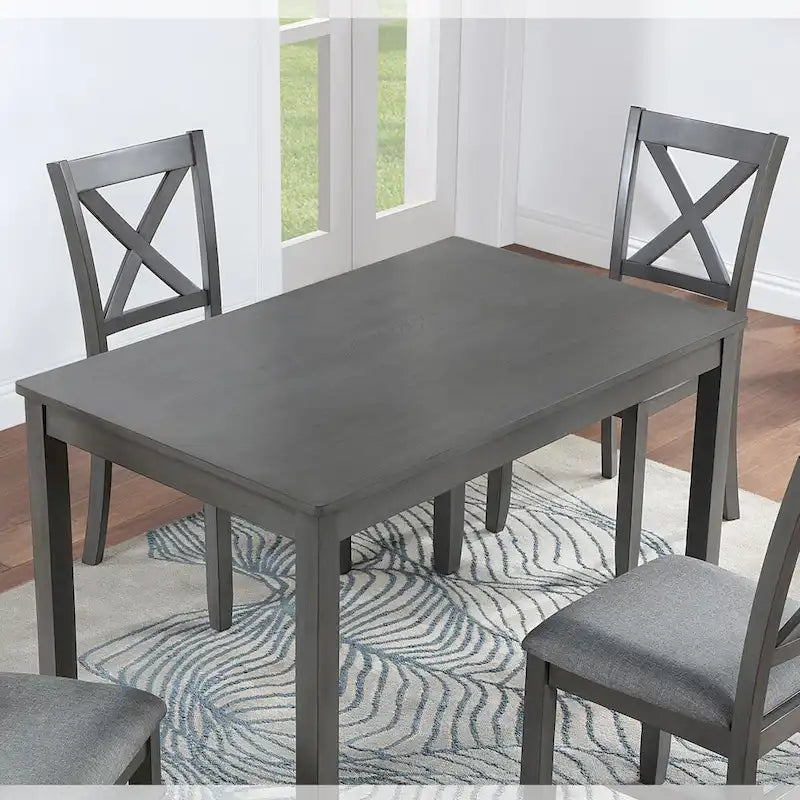 Classic Rectangular Counter Height Wooden Dining Table for Small Space - Gray