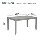 Classic Rectangular Counter Height Wooden Dining Table for Small Space - Gray