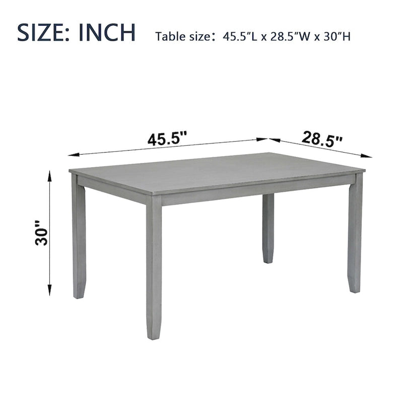 Classic Rectangular Counter Height Wooden Dining Table for Small Space - Gray