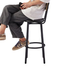 Eureka Industrial Bar Table Set, 3-Piece Dining Table and PU Upholstered Stools Set, Small Counter Height Pub Bistro Table Set