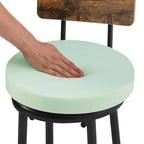 Eureka Industrial Bar Table Set, 3-Piece Dining Table and PU Upholstered Stools Set, Small Counter Height Pub Bistro Table Set