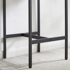 Eureka Industrial Bar Table Set, 3-Piece Dining Table and PU Upholstered Stools Set, Small Counter Height Pub Bistro Table Set