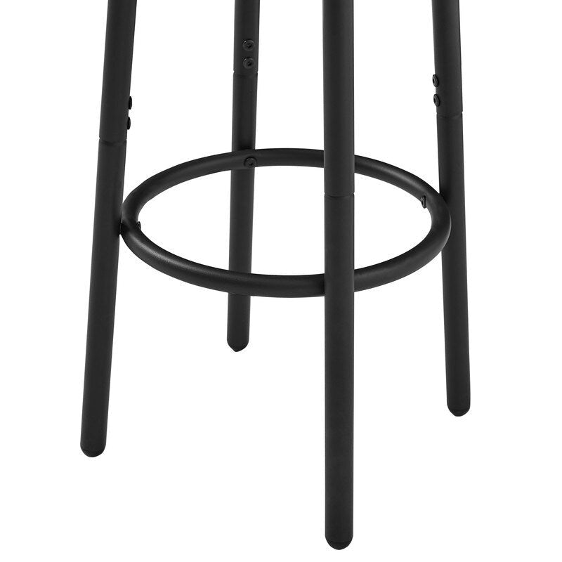 Eureka Industrial Bar Table Set, 3-Piece Dining Table and PU Upholstered Stools Set, Small Counter Height Pub Bistro Table Set