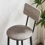 Eureka Industrial Bar Table Set, 3-Piece Dining Table and PU Upholstered Stools Set, Small Counter Height Pub Bistro Table Set