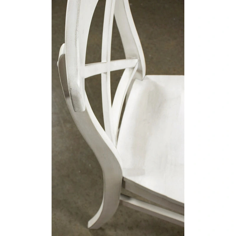 Roundhill Furniture Harola Cross-back Dining Side Chairs in Set of 2, Smoky White Finish
