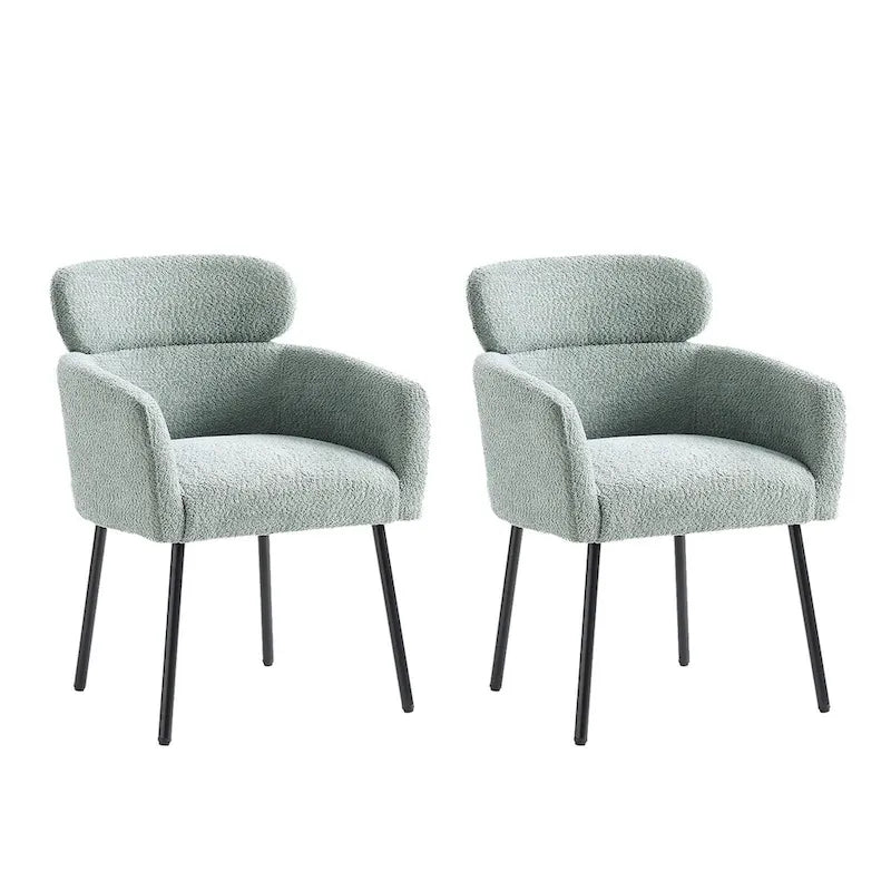 Amos Modern Boucle Dining Chair with Adjustment Feet Set of 2 by HULALA HOME