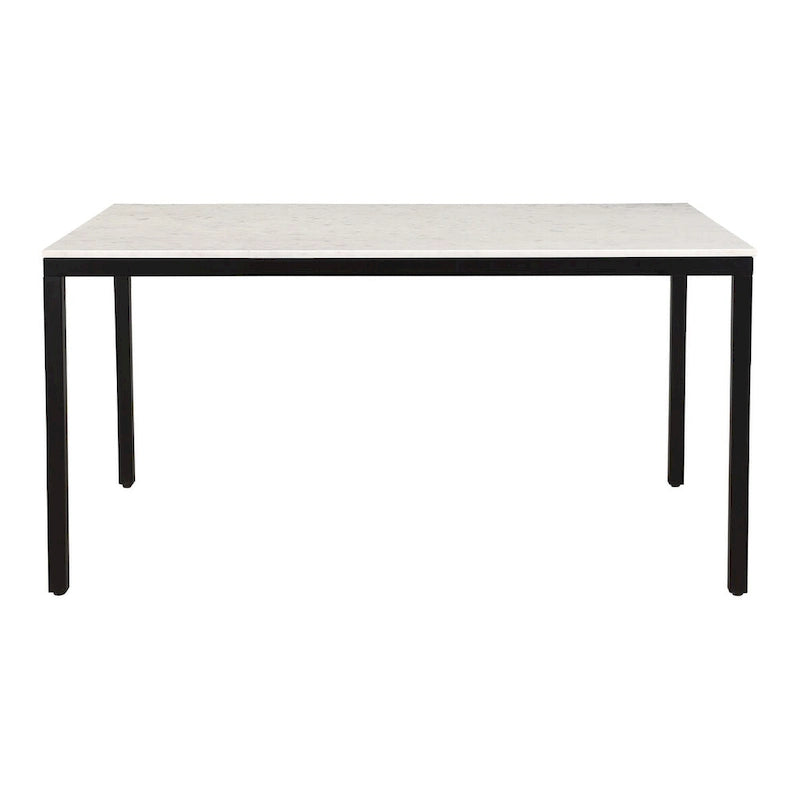 Aurelle Home Pariso Modern White Marble-Top Table - 60 W x 30 H x 36 D