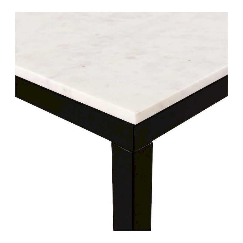 Aurelle Home Pariso Modern White Marble-Top Table - 60 W x 30 H x 36 D