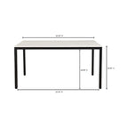Aurelle Home Pariso Modern White Marble-Top Table - 60 W x 30 H x 36 D