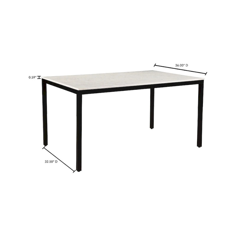 Aurelle Home Pariso Modern White Marble-Top Table - 60 W x 30 H x 36 D