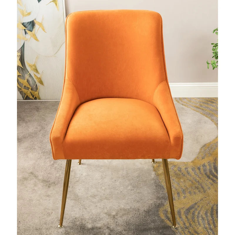 Mid Century Velvet Upholstered Dining Chair