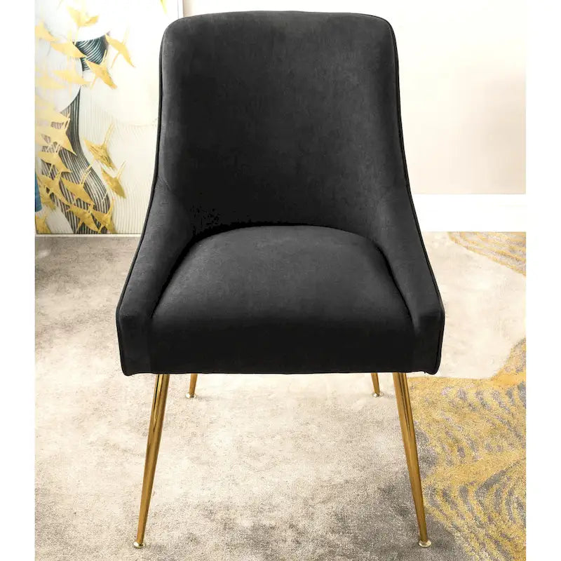 Mid Century Velvet Upholstered Dining Chair