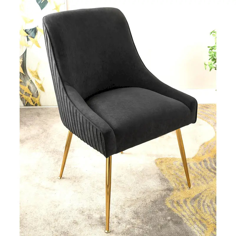 Mid Century Velvet Upholstered Dining Chair