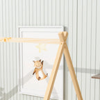 Full Size Tent-shaped Floor Bed with Guardrails, Slats, and Door