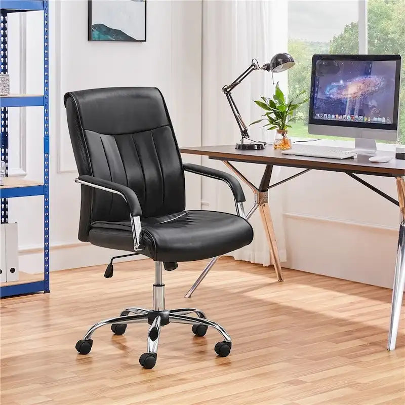 Yaheetech Contemporary PU Leather Executive Chair with High Back
