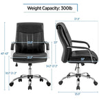 Yaheetech Contemporary PU Leather Executive Chair with High Back