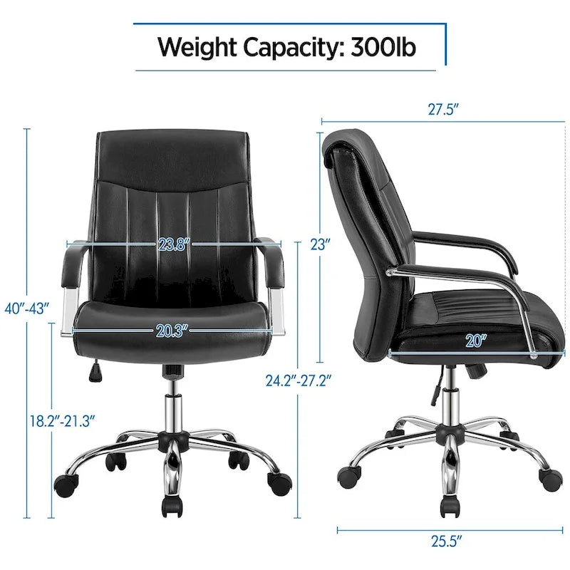 Yaheetech Contemporary PU Leather Executive Chair with High Back