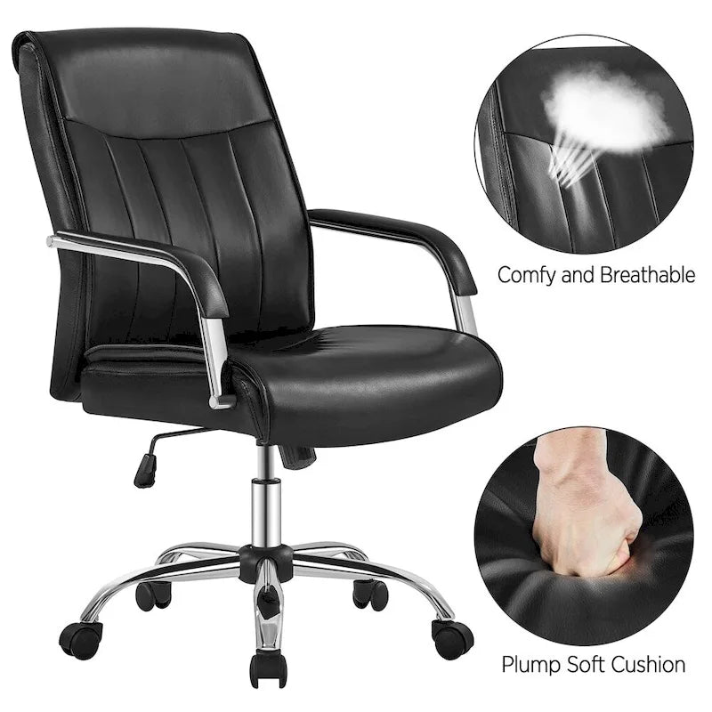 Yaheetech Contemporary PU Leather Executive Chair with High Back