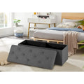 43in Foldable Storage Ottoman, Storage Chest for Bedroom End of Bed, Large Ottoman Bench Foot Rest Stool for Living Room
