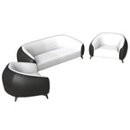 3-Piece Sofa Set Upholstered PU Leather with Solid Wood Frame and Steel Legs Opula Series by LeisureMod