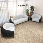 3-Piece Sofa Set Upholstered PU Leather with Solid Wood Frame and Steel Legs Opula Series by LeisureMod