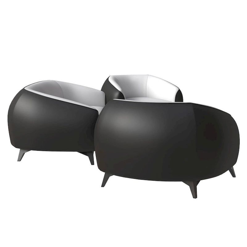 3-Piece Sofa Set Upholstered PU Leather with Solid Wood Frame and Steel Legs Opula Series by LeisureMod