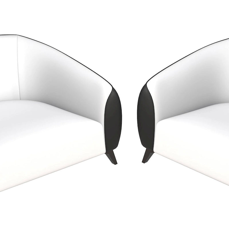 3-Piece Sofa Set Upholstered PU Leather with Solid Wood Frame and Steel Legs Opula Series by LeisureMod