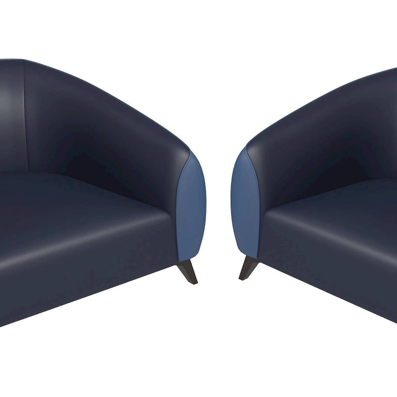 3-Piece Sofa Set Upholstered PU Leather with Solid Wood Frame and Steel Legs Opula Series by LeisureMod