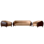 3-Piece Sofa Set Upholstered PU Leather with Solid Wood Frame and Steel Legs Opula Series by LeisureMod