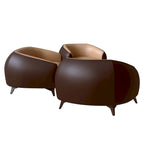 3-Piece Sofa Set Upholstered PU Leather with Solid Wood Frame and Steel Legs Opula Series by LeisureMod