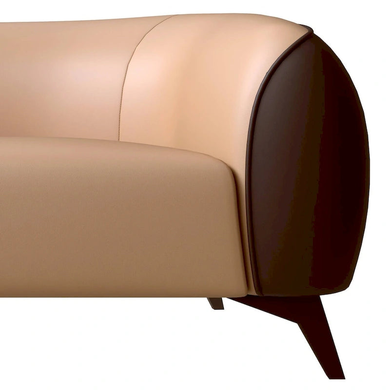 3-Piece Sofa Set Upholstered PU Leather with Solid Wood Frame and Steel Legs Opula Series by LeisureMod