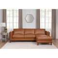 Hydeline Maui Top Grain Leather Sofa Chaise With Feather, Memory Foam and Springs