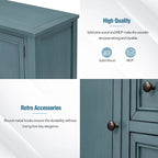 Vintage Console Table with Four Small Drawers and Bottom Shelf