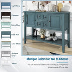 Vintage Console Table with Four Small Drawers and Bottom Shelf