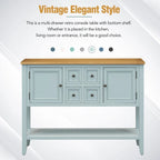 Vintage Console Table with Four Small Drawers and Bottom Shelf