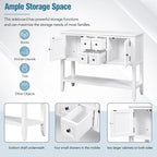 Vintage Console Table with Four Small Drawers and Bottom Shelf