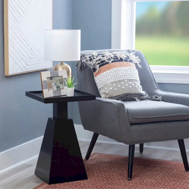 Cerise Wood Contemporary Side Table