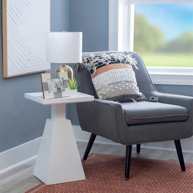 Cerise Wood Contemporary Side Table