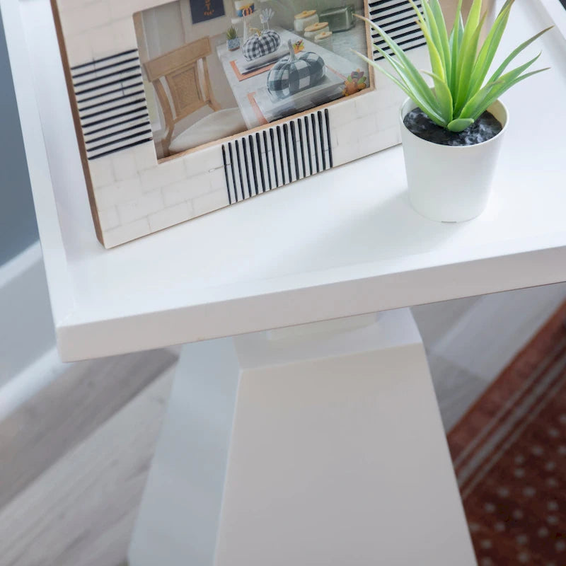 Cerise Wood Contemporary Side Table