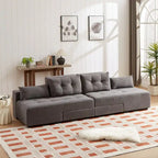 Modular Corduroy Sleeper Sofa & Sectional Set,Grey, 3-in-1 Design